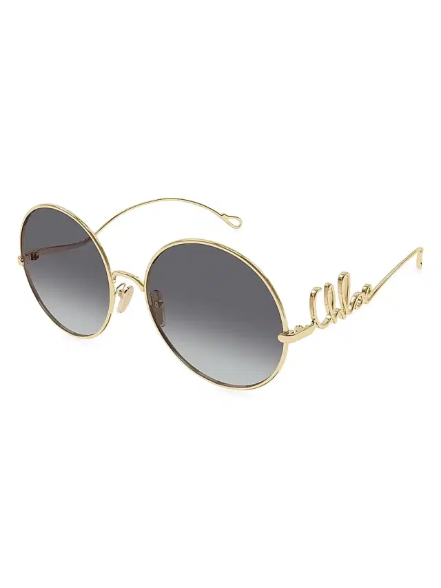 Women's  Iconic 60MM Round Sunglasses - Gold
