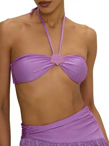 PatBo Women's Aurora Lotus Buckle Bikini Top - Lilac - Size XS | Thumbnail 3