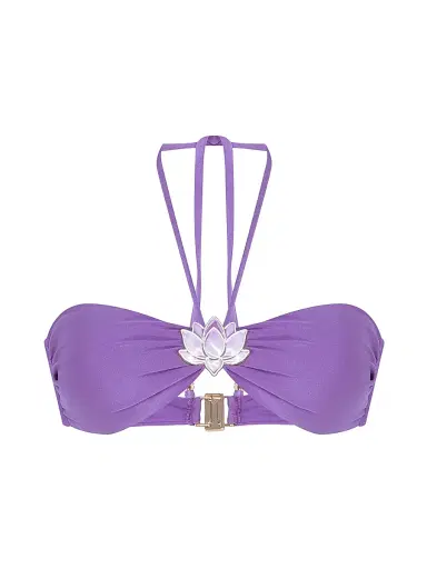 PatBo Women's Aurora Lotus Buckle Bikini Top - Lilac - Size XS | Thumbnail 1