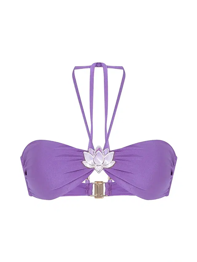 PatBO Women's Aurora Lotus Buckle Bikini Top - Lilac