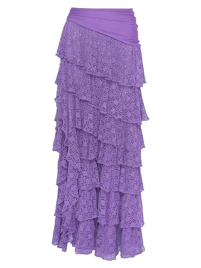 Women's Martina Ruffle Maxi Cover-Up Skirt - Lilac