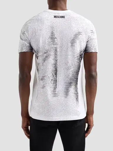 MOSCHINO Men's Abstract Print Cotton T-Shirt - White - Size Medium | Thumbnail 3 MOSCHINO Men's Abstract Print Cotton T-Shirt - White - Size Medium | Thumbnail 3