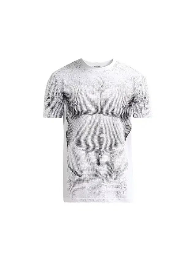 Men's Abstract Print Cotton T-Shirt - White
