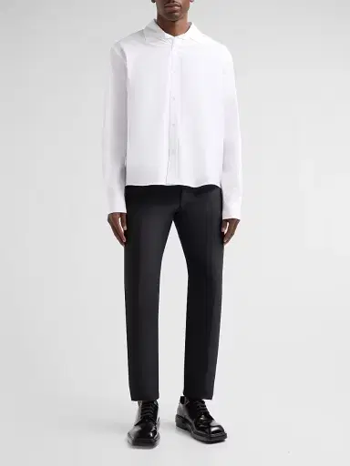 MOSCHINO Men's Cotton Button-Front Long-Sleeve Shirt - White - Size XS | Thumbnail 2 MOSCHINO Men's Cotton Button-Front Long-Sleeve Shirt - White - Size XS | Thumbnail 2