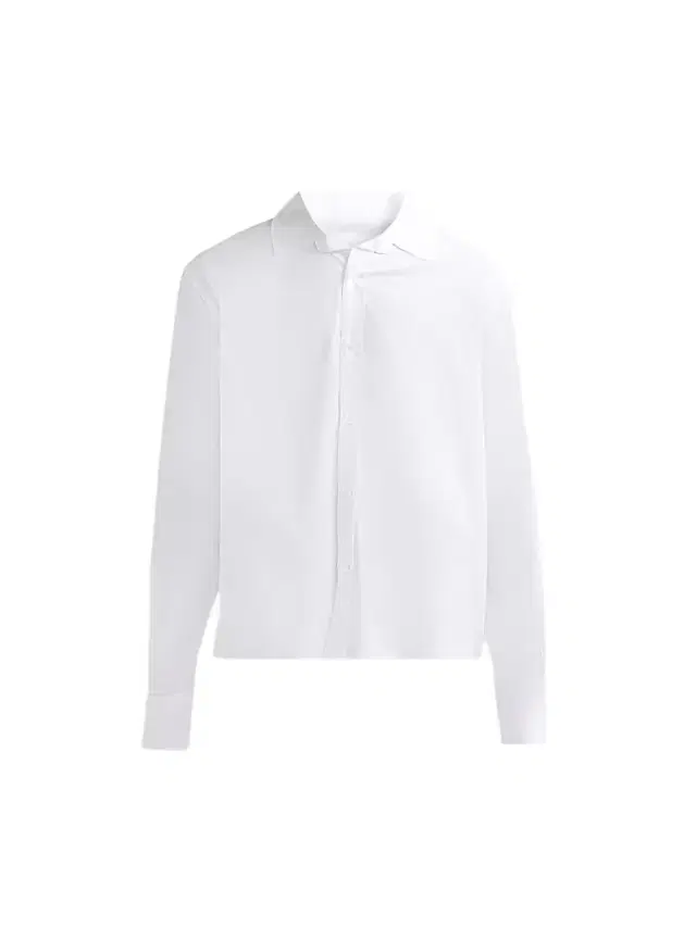 Men's Cotton Button-Front Long-Sleeve Shirt - White
