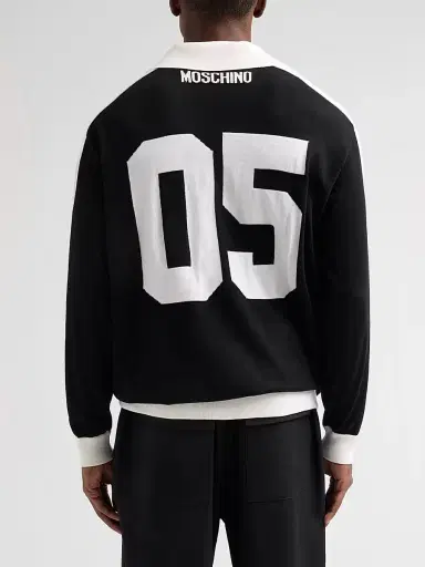 Moschino Men's Smiley Knitted Wool Sweater - Black | Thumbnail 3