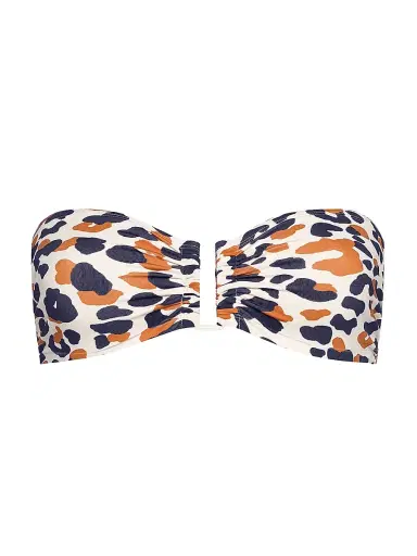 Eres Women's Perle Printed Bandeau Bikini Top - Sable Fin - Size 4 | Thumbnail 1 Eres Women's Perle Printed Bandeau Bikini Top - Sable Fin - Size 4 | Thumbnail 1