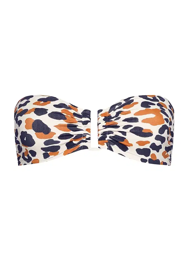 ERES Women's Perle Printed Bandeau Bikini Top - Sable Fin