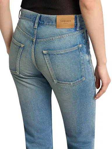 Saint Laurent Women's 90's Mid-Rise Straight Jeans - Authentic Medium Blue - Size 31 | Thumbnail 7 Saint Laurent Women's 90's Mid-Rise Straight Jeans - Authentic Medium Blue - Size 31 | Thumbnail 7