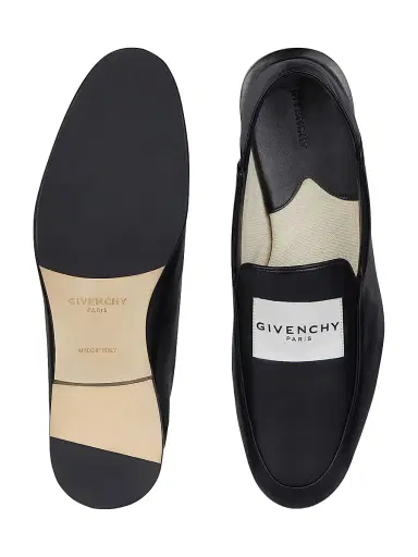 Givenchy Men's Label Loafers in Patent Leather - Black | Thumbnail 4