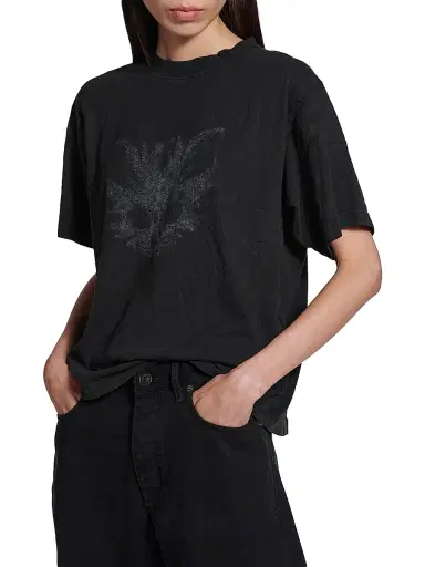 Balenciaga Women's Kittycat Medium Fit T-Shirt - Faded Black | Thumbnail 3