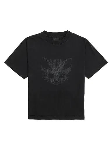 Balenciaga Women's Kittycat Medium Fit T-Shirt - Faded Black | Thumbnail 1