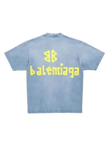 Balenciaga Women's Tape Type T-Shirt Medium Fit - Faded Blue - Size XL | Thumbnail 2
