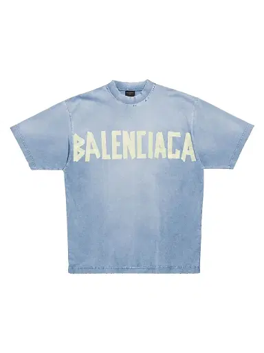 Balenciaga Women's Tape Type T-Shirt Medium Fit - Faded Blue - Size XL | Thumbnail 1