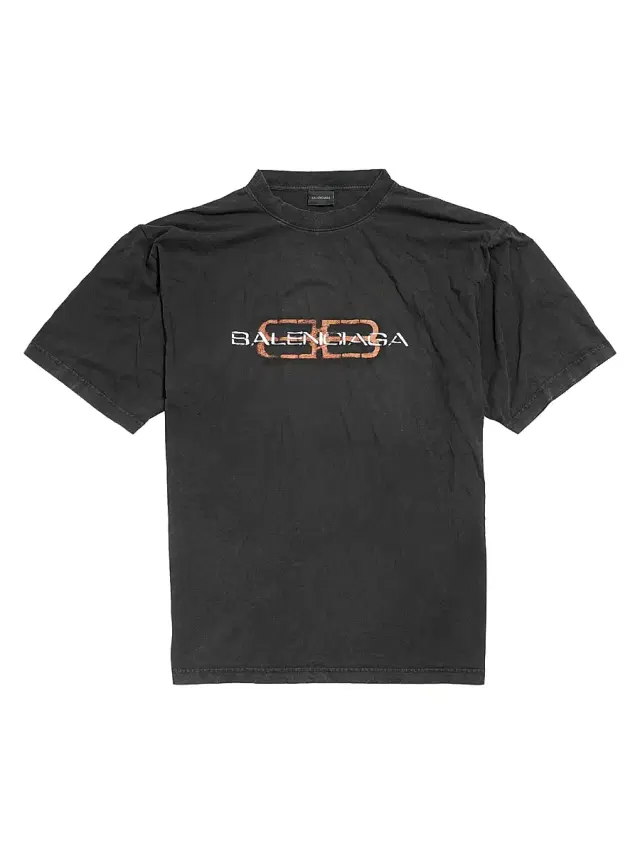 Balenciaga Men's Icon Stencil Medium Fit T-Shirt - Faded Black