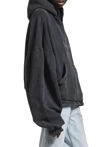 Balenciaga Women's Kittycat Cropped Hoodie - Faded Black | Thumbnail 4