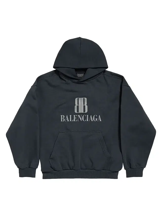 Balenciaga Men's Nano Medium Fit Hoodie - Faded Black