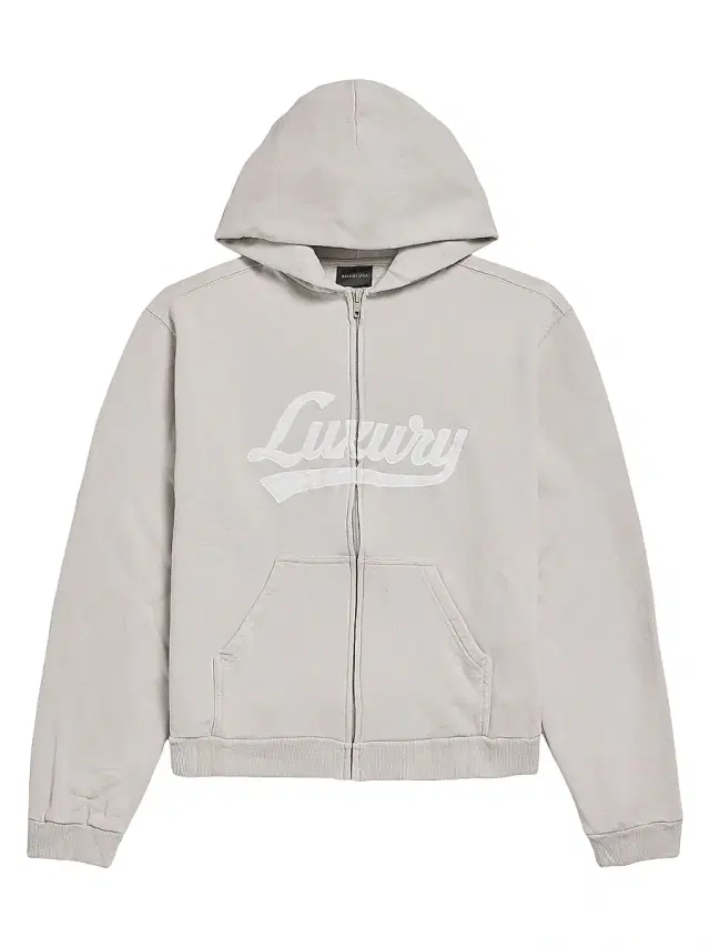 Balenciaga Women's Luxury Script Zip-Up Regular Fit Hoodie - Dirty White