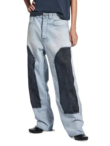 Balenciaga Women's Ripped Off Loose Fit Jeans - Light Blue - Size Medium | Thumbnail 3 Balenciaga Women's Ripped Off Loose Fit Jeans - Light Blue - Size Medium | Thumbnail 3