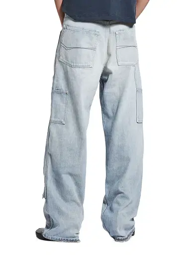 Balenciaga Women's Ripped Off Loose Fit Jeans - Light Blue - Size Medium | Thumbnail 5 Balenciaga Women's Ripped Off Loose Fit Jeans - Light Blue - Size Medium | Thumbnail 5