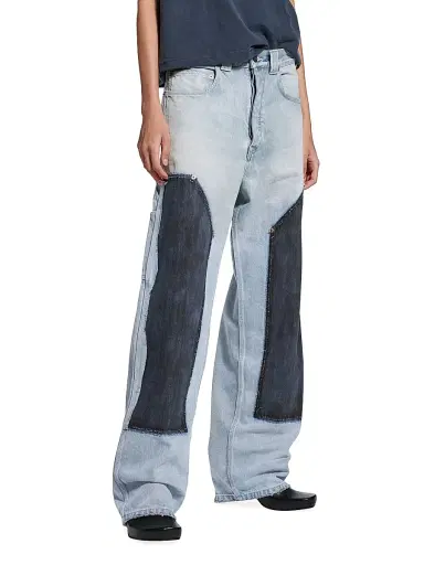 Balenciaga Women's Ripped Off Loose Fit Jeans - Light Blue - Size Medium | Thumbnail 6 Balenciaga Women's Ripped Off Loose Fit Jeans - Light Blue - Size Medium | Thumbnail 6