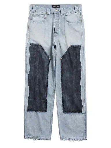Balenciaga Women's Ripped Off Loose Fit Jeans - Light Blue - Size Medium | Thumbnail 1 Balenciaga Women's Ripped Off Loose Fit Jeans - Light Blue - Size Medium | Thumbnail 1