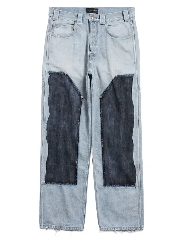 Balenciaga Women's Ripped Off Loose Fit Jeans - Light Blue
