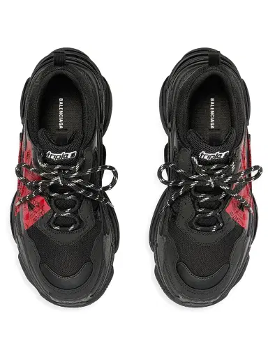 Balenciaga Women's Triple Sneakers - Black Red | Thumbnail 6