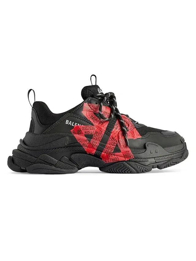 Balenciaga Women's Triple Sneakers - Black Red