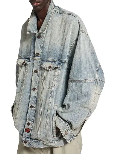 Balenciaga Men's Oversized Jacket - Blue | Thumbnail 3 Balenciaga Men's Oversized Jacket - Blue | Thumbnail 3