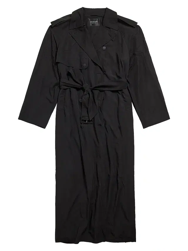 Balenciaga Men's Fluid Boxy Trenchcoat - Black