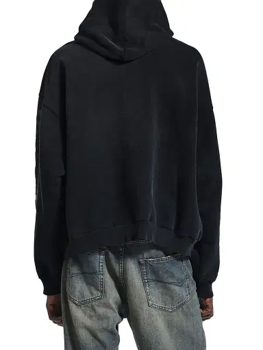 Balenciaga Men's Transparent Tape Ripped Pocket Hoodie - Faded Black White - Size XXL | Thumbnail 3 Balenciaga Men's Transparent Tape Ripped Pocket Hoodie - Faded Black White - Size XXL | Thumbnail 3