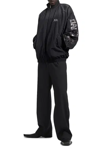 Balenciaga Men's Medium Fit Tracksuit Jacket - Black | Thumbnail 2 Balenciaga Men's Medium Fit Tracksuit Jacket - Black | Thumbnail 2