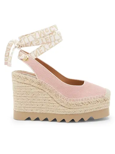 Stella McCartney Women's Gaia 110MM Espadrille Wedge Slingback Pumps - Pale Pink - Size 11 | Thumbnail 1