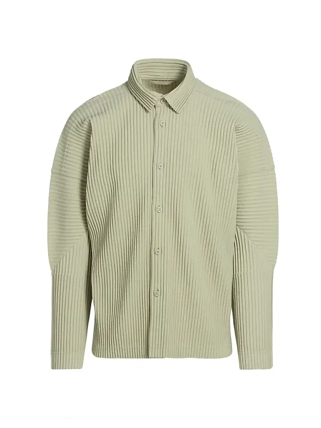 Men's Monthly Colors: October Pleated Shirt - Wavellite Green