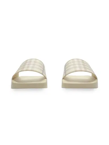 Burberry Women's Furley Check Slide Sandals - Sesame Beige - Size 11 | Thumbnail 2 Burberry Women's Furley Check Slide Sandals - Sesame Beige - Size 11 | Thumbnail 2