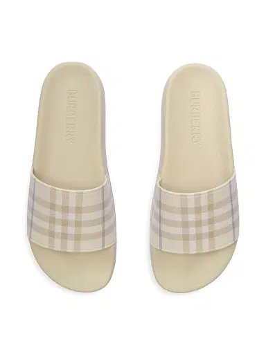 Burberry Women's Furley Check Slide Sandals - Sesame Beige - Size 11 | Thumbnail 4 Burberry Women's Furley Check Slide Sandals - Sesame Beige - Size 11 | Thumbnail 4