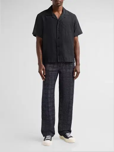 Burberry Men's Signature Check Cotton Camp Shirt | Thumbnail 2