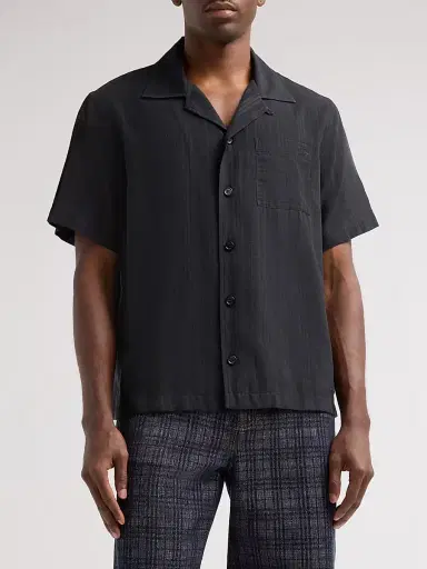 Burberry Men's Signature Check Cotton Camp Shirt | Thumbnail 4