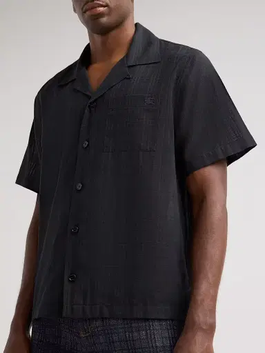 Burberry Men's Signature Check Cotton Camp Shirt | Thumbnail 5