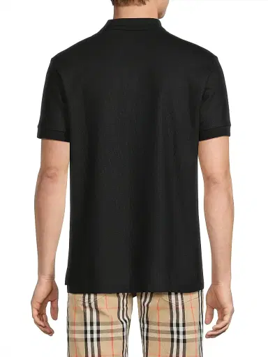 Burberry Men's Eddie EKD Cotton Polo Shirt - Black - Size Small | Thumbnail 5