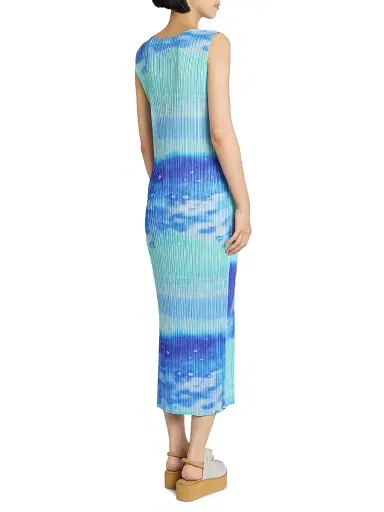 Pleats Please Issey Miyake Women's Sea Bubble Plissé Midi-Dress - Blue - Size Large | Thumbnail 5 Pleats Please Issey Miyake Women's Sea Bubble Plissé Midi-Dress - Blue - Size Large | Thumbnail 5