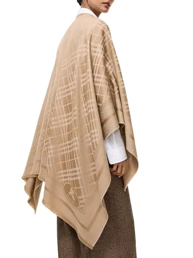 Burberry Women's Signature Check Wool-Cashmere Cape | Thumbnail 2