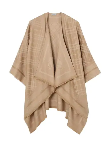 Burberry Women's Signature Check Wool-Cashmere Cape | Thumbnail 1