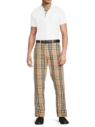Burberry Men's Eddie EKD Cotton Polo Shirt - White | Thumbnail 2