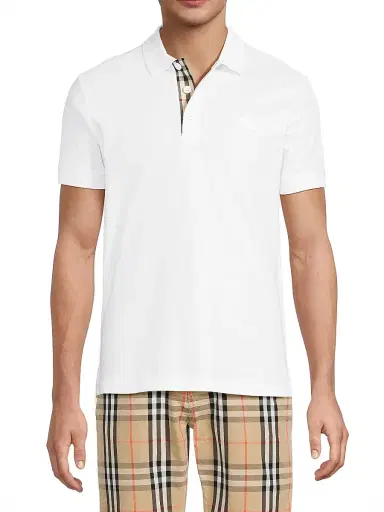 Burberry Men's Eddie EKD Cotton Polo Shirt - White | Thumbnail 3