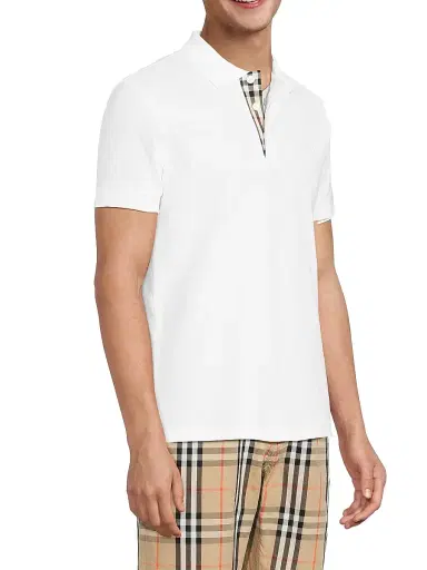 Burberry Men's Eddie EKD Cotton Polo Shirt - White | Thumbnail 4