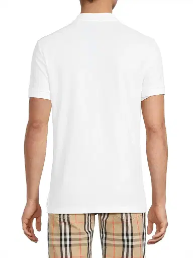 Burberry Men's Eddie EKD Cotton Polo Shirt - White | Thumbnail 5