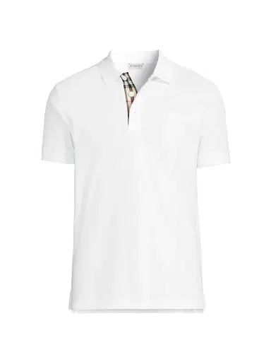 Burberry Men's Eddie EKD Cotton Polo Shirt - White | Thumbnail 1