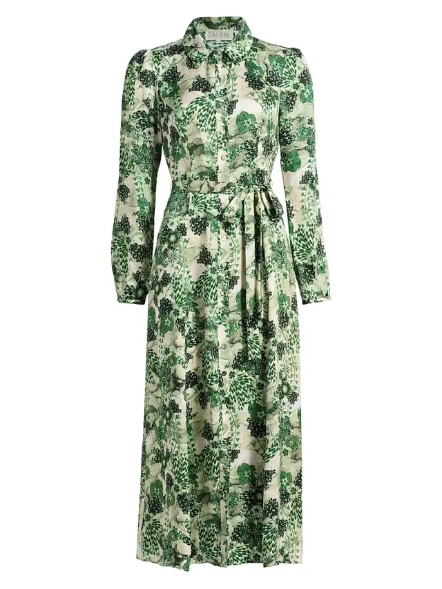 Women's Vanessa Printed Midi-Shirtdress - Celosia